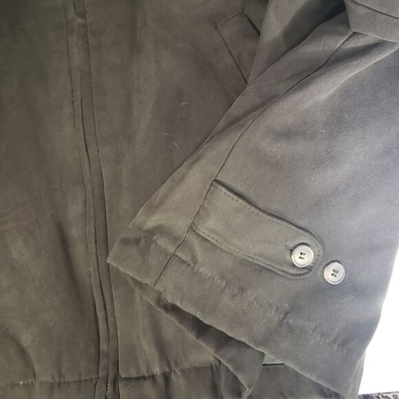 Free Country Mens Jacket Size XL Green Faux Suede Bomber Full Zip Lined Pockets - Picture 10 of 11